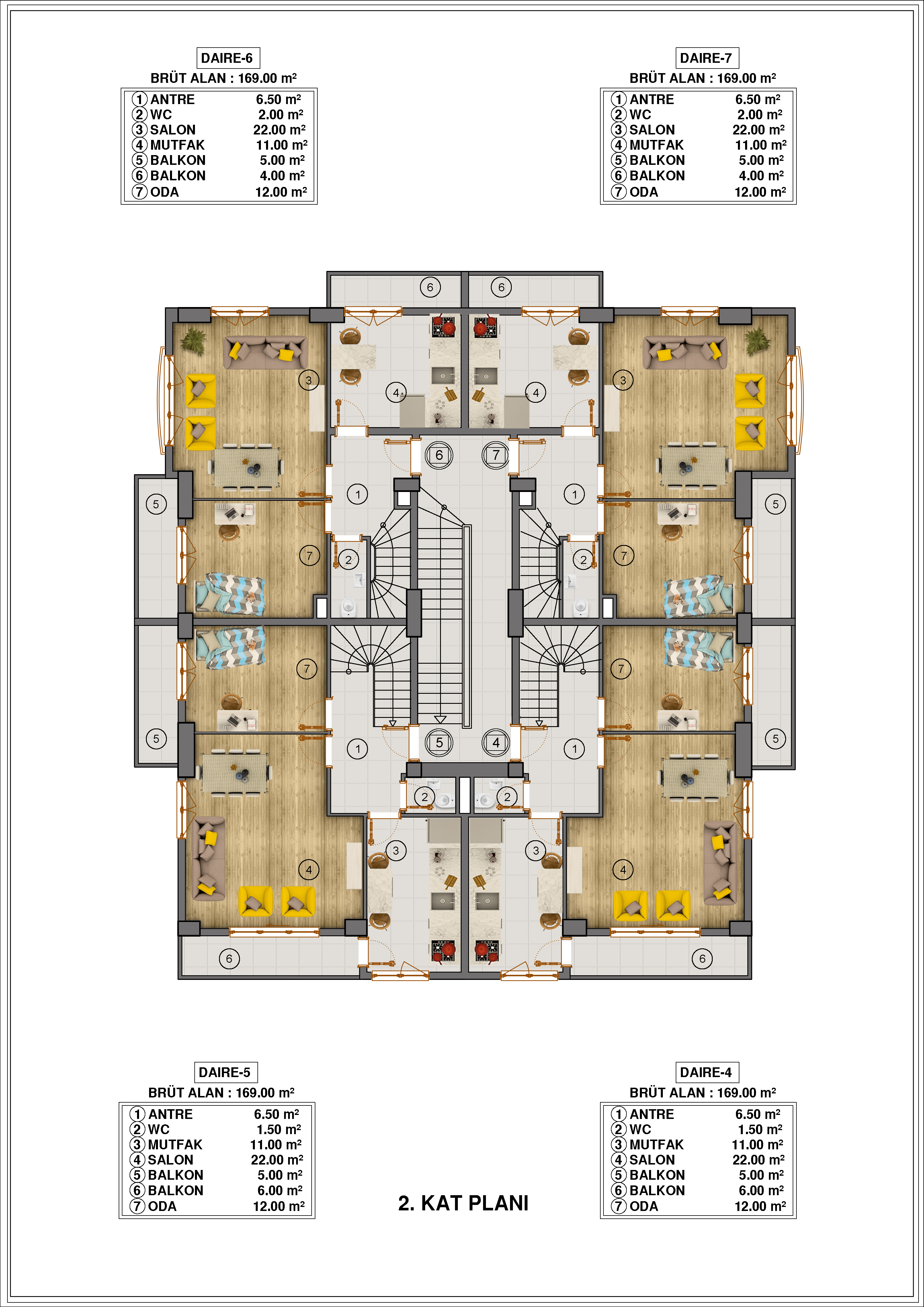 60 EVLER MERKEZİNDE SATILIK 3+1 DAİRELER.