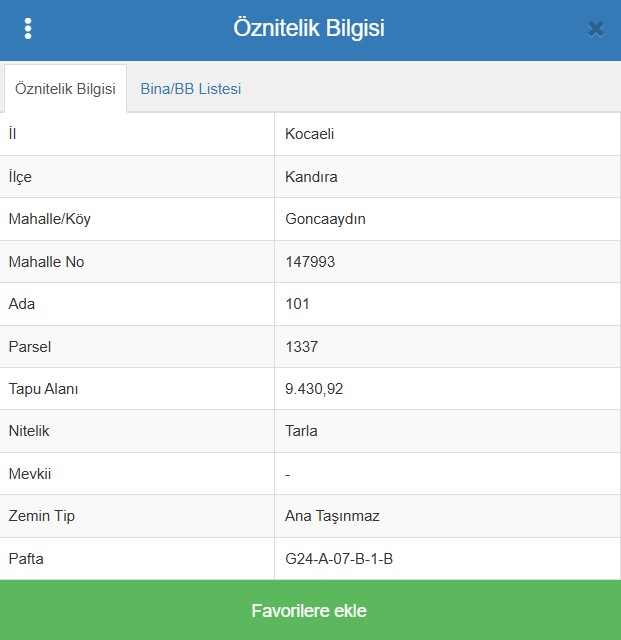 "GEBMASTER" Gayrimenkul'den KANDIRA'da 9.430 m2 TARLA