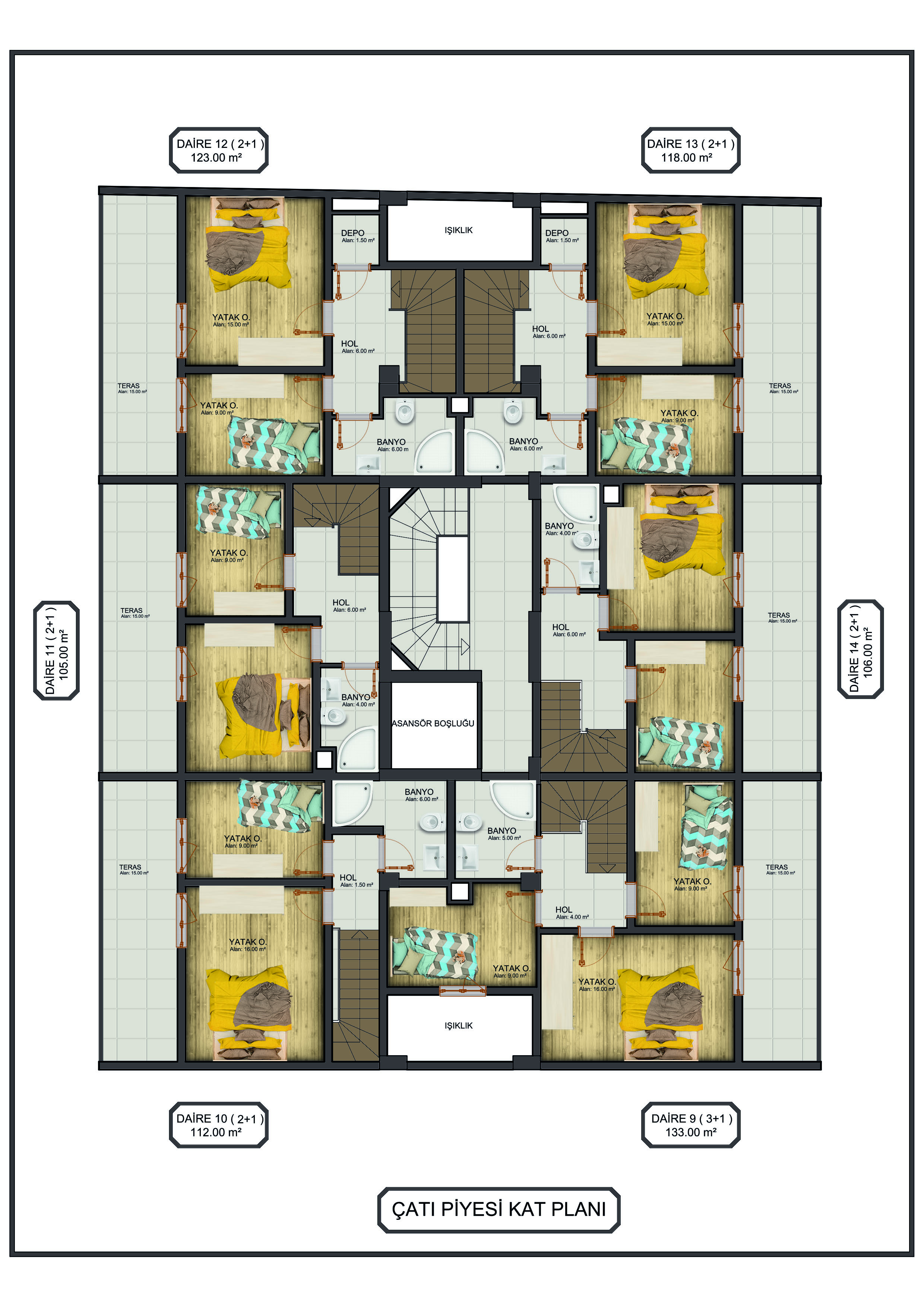 İZMİT YENİŞEHİR'DE SATILIK 2+1 ve 3+1 DAİRELER.